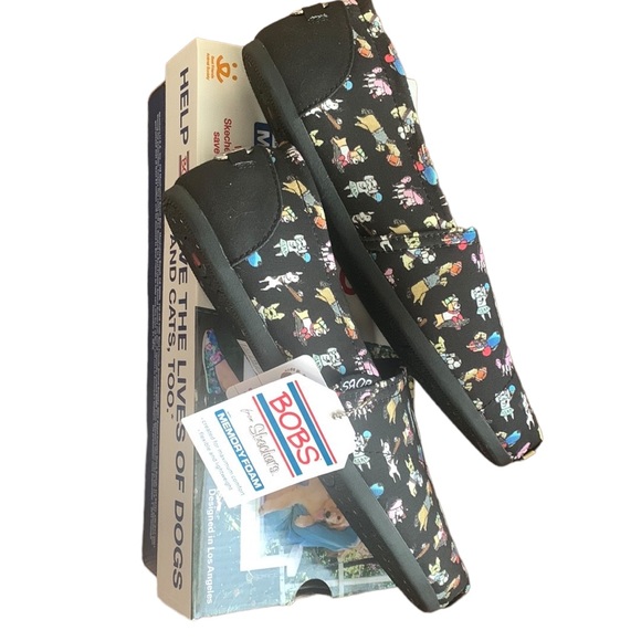 BOBS from Skechers Shoes Bobs Slip Ons Size W9 Dog Print Poshmark